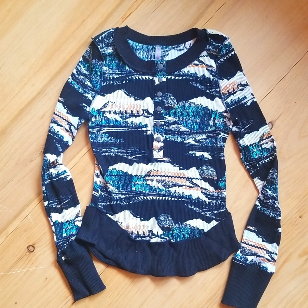 Free People Rally Printed Top